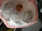 5 Glazen potten, Huis en Inrichting, Keuken | Potten en Pannen, Ophalen, Gebruikt, Glas, Pot, Bus of Blik
