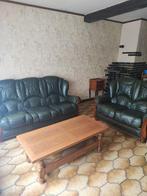 Lederen lounge, Huis en Inrichting, Ophalen, Gebruikt, Leer, Rechte bank