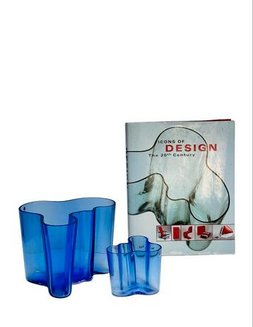 Vaas Iittala Alvar Aalto + boek, Moins de 50 cm, Comme neuf, Verre, Enlèvement