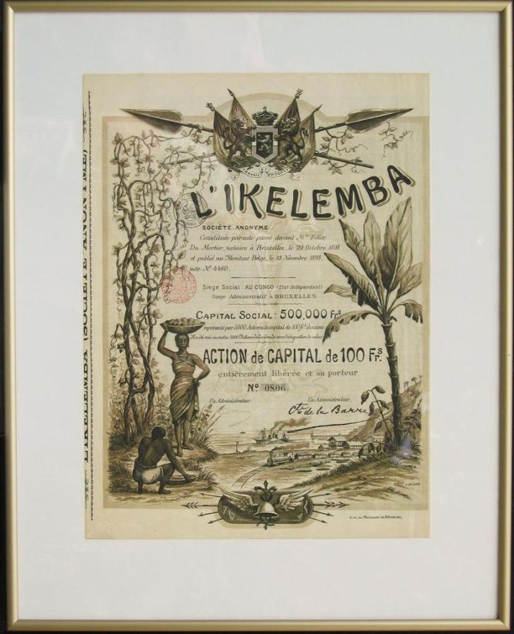 État indépendant du Congo action L' Ikelemba 1898 encadrée, Verzamelen, Militaria | Algemeen, Overige soorten, Overige typen, Verzenden