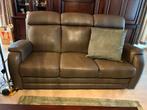 Lederen zetel in bruin /taupe kleur, Ophalen, Gebruikt