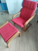 Ikea Poäng zetel met voetbank, Ophalen, Hout, Gebruikt, 125 cm of meer