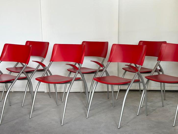 Design Eetkamerstoelen “Calligaris” (7), Antiquités & Art, Antiquités | Meubles | Chaises & Canapés, Enlèvement
