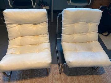 Witte kunstlederen lounge zeteltjes bauhaus stijl beschikbaar voor biedingen