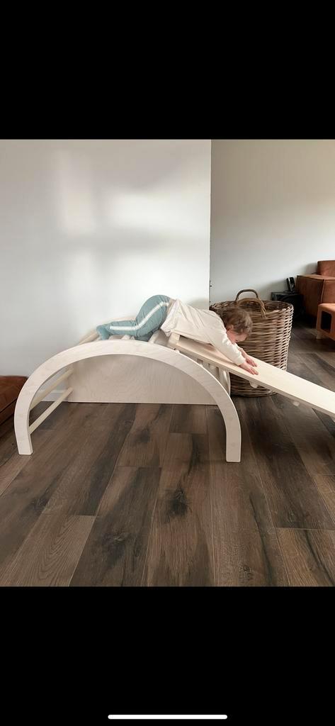 Fit wood klimbrug met glijbaan, Kinderen en Baby's, Speelgoed | Houten speelgoed, Zo goed als nieuw, Ophalen