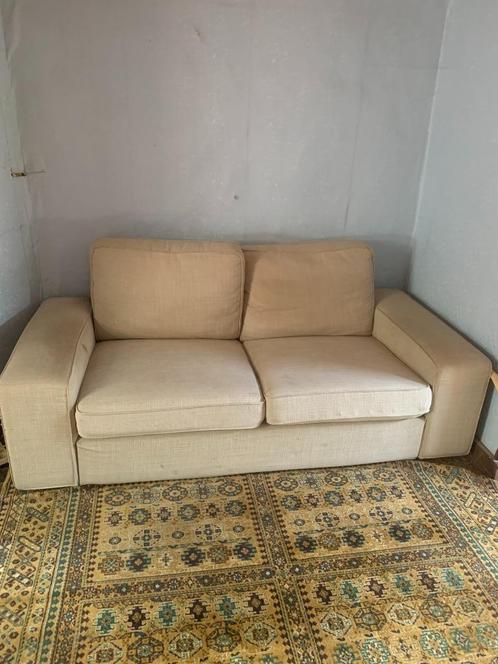 Ikea 2-persoons beige zetel, Huis en Inrichting, Zetels | Zetels, Gebruikt, Rechte bank, Tweepersoons, 150 tot 200 cm, 75 tot 100 cm