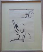 LUCIEN GUINOTTE / VROUWELIJK NAAKT / ORIGINEEL WERK 54x45cm, Ophalen of Verzenden
