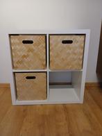KALLAX kast, Wit, 77 x 77 cm met 3 mandjes, Huis en Inrichting, Ophalen, 50 tot 100 cm, Zo goed als nieuw, Minder dan 100 cm
