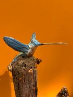 Prachtig bronzen beeld kolibrie op meerpaal, Ophalen of Verzenden