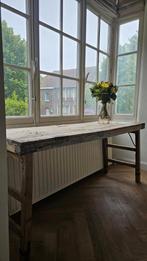 Oude markttafel 59x174 cm, Huis en Inrichting, Tafels | Sidetables, Gebruikt, Ophalen