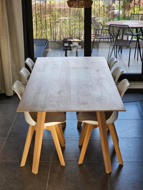 Eikenhout Eettafel 220x100, Huis en Inrichting, Tafels | Eettafels, Zo goed als nieuw, Eikenhout, Ophalen
