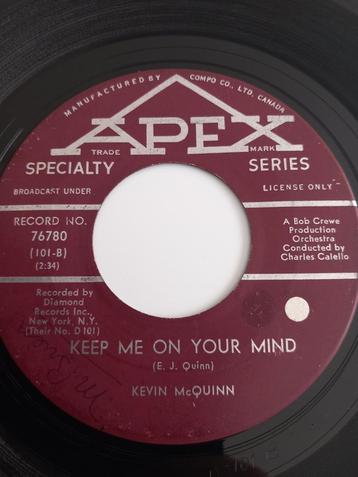 KEVIN McQUINN. KEEPME ON YOUR MIND. EXTRA POPCORN USA 45T, Enlèvement ou Envoi, Comme neuf