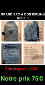Sac a dos KIPLING NEUF, Handtassen en Accessoires, Tassen | Schooltassen, Ophalen of Verzenden, Zo goed als nieuw, Blauw, Rugtas