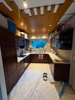 Houten Miele keuken met toestellen  - zelf af te breken, Huis en Inrichting, Ophalen, Gebruikt, U-keuken, Bruin