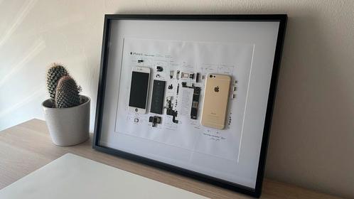 Gedemonteerde iPhone 6 goud in kader, Telecommunicatie, Mobiele telefoons | Apple iPhone, Zo goed als nieuw, 16 GB, Zonder abonnement