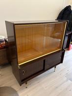 Vintage vitrinekast, Ophalen, Met deur(en), 100 tot 150 cm, 100 tot 150 cm