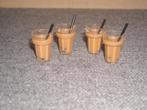 4 glazen chocomelk, Ophalen of Verzenden, Gebruikt