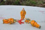 4 figurines + un porte cle tintin objectif lune, Ophalen of Verzenden, Kuifje, Zo goed als nieuw, Beeldje of Figuurtje
