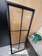 Glazen deur in zwart kader, Ophalen, 80 tot 100 cm, Binnendeur, Nieuw