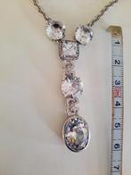 Ti sento ketting met grote swarovski stenen, Handtassen en Accessoires, Kettingen, Ophalen of Verzenden, Zo goed als nieuw, Zilver