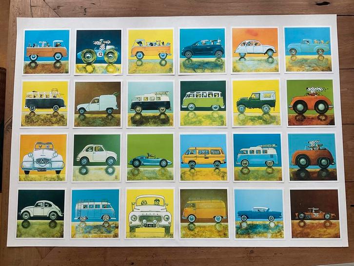 24 kaarten Ed van der Hoek, Hobby en Vrije tijd, Stickers en Plaatjes, Zo goed als nieuw, Meerdere plaatjes, Ophalen of Verzenden