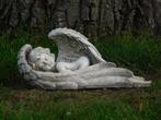 Slapende Engel in Vleugels - Beige - Polystone, Antiek en Kunst, Ophalen of Verzenden
