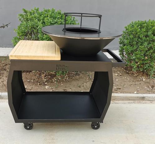 BBQ Plancha Grill Big Jack Blackline Barbecue 80 diameter, Tuin en Terras, Houtskoolbarbecues, Nieuw, Met accessoires, Ophalen of Verzenden
