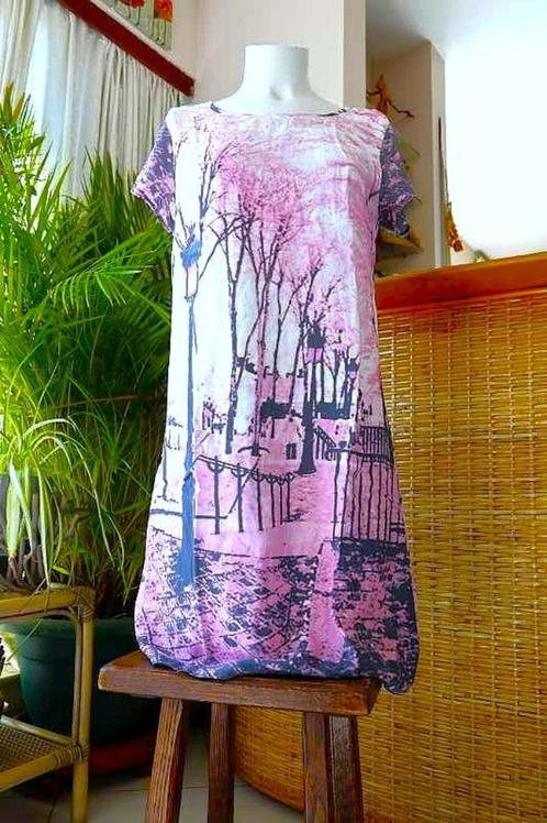 natuurlijk leuke jurk, Kleding | Dames, Jurken, Gedragen, Maat 38/40 (M), Overige kleuren, Onder de knie, Ophalen of Verzenden