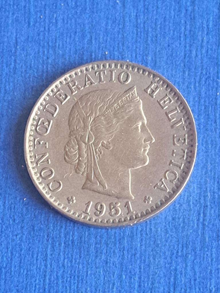 1951 Suisse 20 centimes, Envoi, Autres pays, Monnaie en vrac
