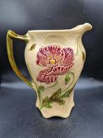 Kruik pinchet met klaprozen Barbotine Saint Clément France, Antiek en Kunst, Curiosa en Brocante, Ophalen of Verzenden