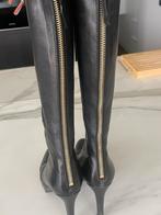 Zwarte lederen botten, Kleding | Dames, Schoenen, Hoge laarzen, Zwart, Guglielmo rotta, Ophalen of Verzenden