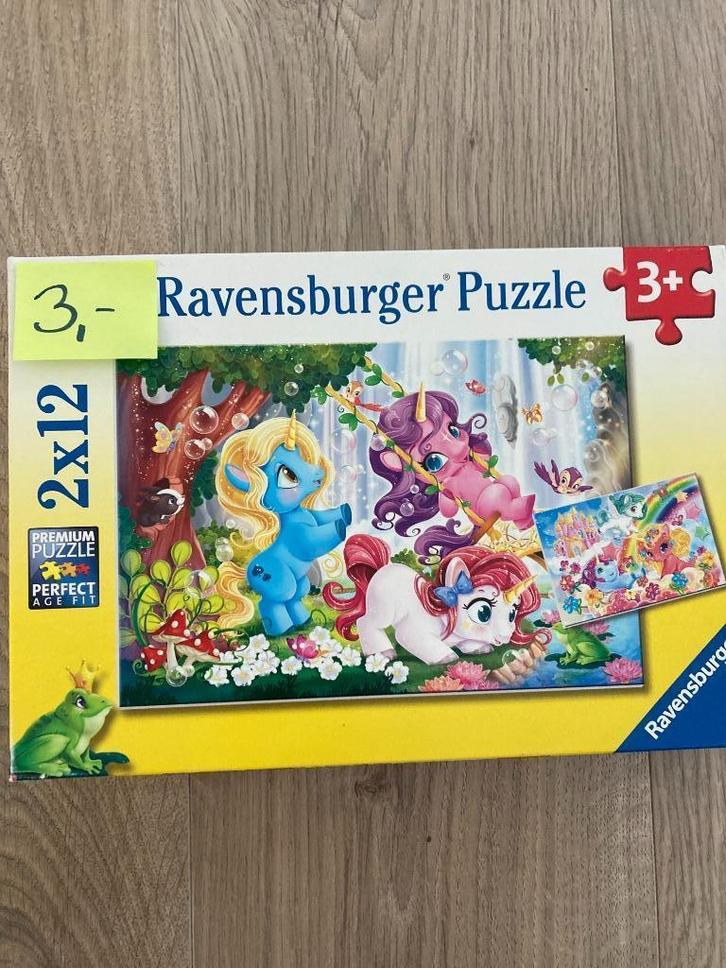 Unicorn puzzel 2 x 12 stuks, Kinderen en Baby's, Speelgoed | Kinderpuzzels, Gebruikt, 2 tot 4 jaar, 10 tot 50 stukjes, Ophalen of Verzenden
