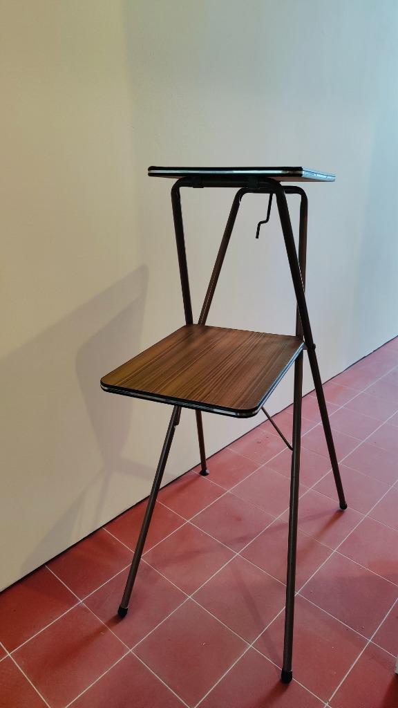 Vintage beamer tafel, Huis en Inrichting, Tafels | Bijzettafels, Gebruikt, Rechthoekig, 60 cm of meer, Minder dan 55 cm, Hout