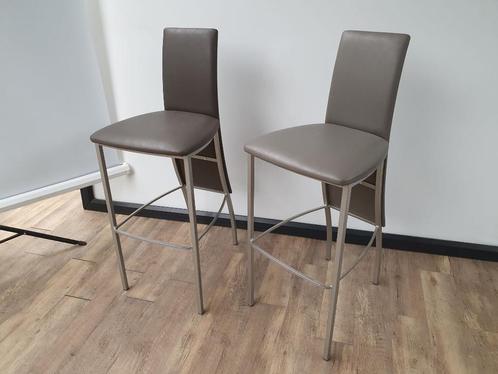 Kruk Leolux kunstleder, Huis en Inrichting, Stoelen, Metaal, Grijs, Ophalen