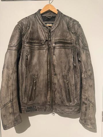 Motorvest Harley Davidson, grijs leder, Large beschikbaar voor biedingen