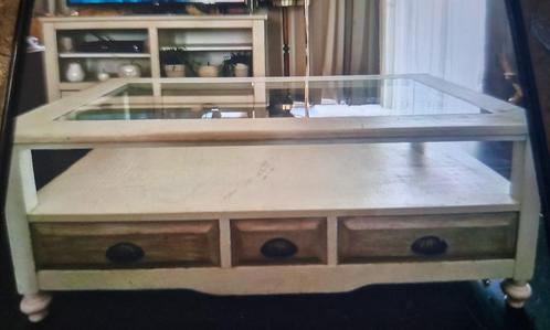 Table basse salon à repeindre, Huis en Inrichting, Tafels | Salontafels, Gebruikt, Rechthoekig, Glas, Ophalen