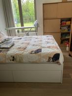 Bed Brimnes Ikea 160x200 met matras, Huis en Inrichting, Slaapkamer | Bedden, 160 cm, Wit, Zo goed als nieuw, Ophalen