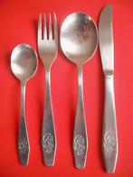 Lot de 4 Couverts * SCHTROUMPFETTE *, Vaatwasserbestendig, Gebruikt, Ophalen of Verzenden, Inox of Chroom