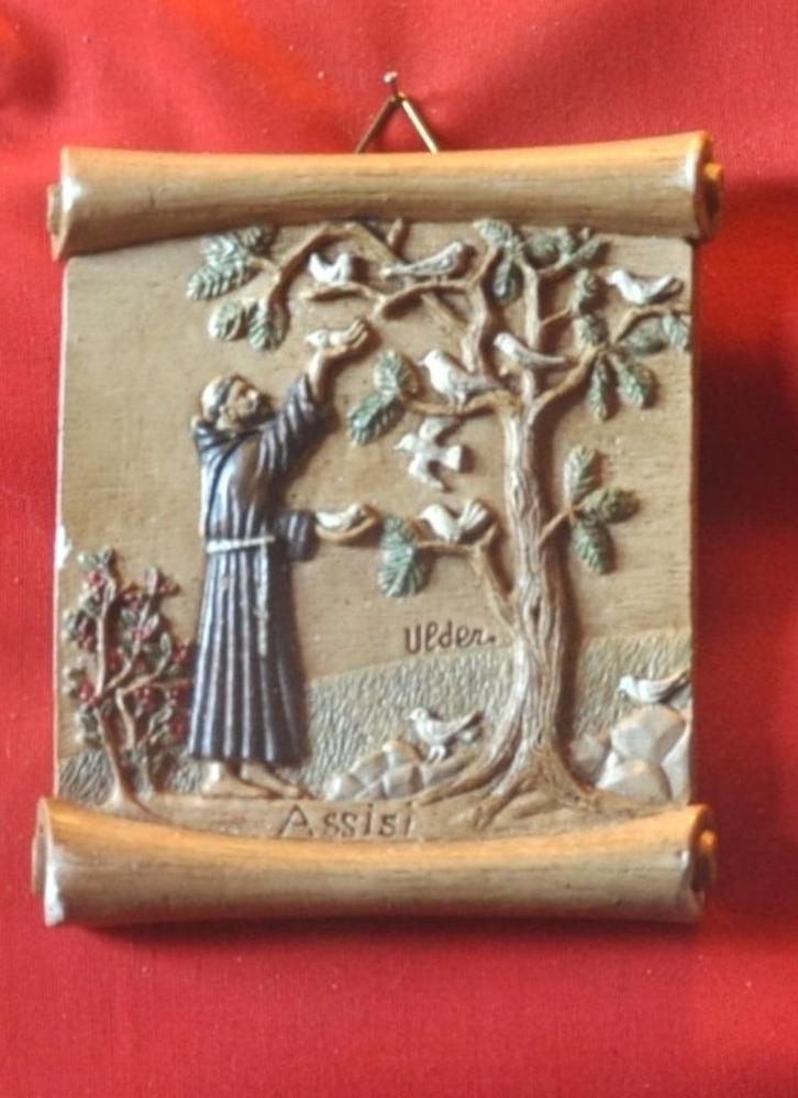 petit cadre religieux saint françois d'assise, Antiek en Kunst, Antiek | Religieuze voorwerpen, Ophalen of Verzenden