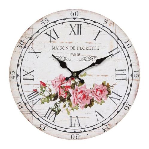 wandklok , klok met rozen, Maison & Meubles, Accessoires pour la Maison | Horloges, Neuf, Horloge murale, Enlèvement ou Envoi