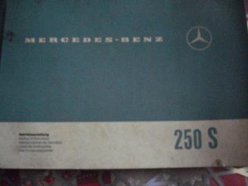 instuktieboekje MERCEDES  250 S  -  W108 oldtimer  extra dik beschikbaar voor biedingen