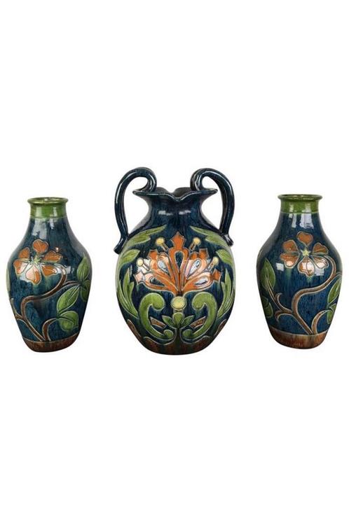 Groot formaat Vlaams Aardewerk trio Vazen - 1930s, Antiek en Kunst, Antiek | Vazen, Ophalen