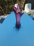 Roze blauw kristal glaswerk, Ophalen