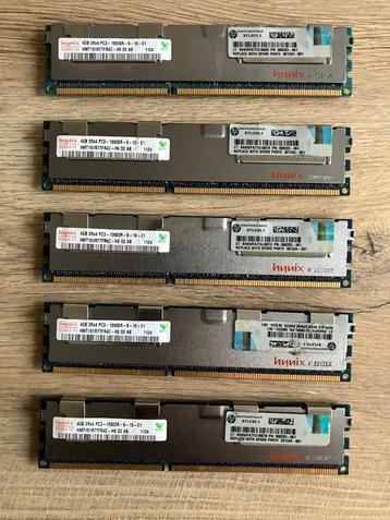Set van 5 HP DDR3 4GB RAM-geheugensticks voor server beschikbaar voor biedingen