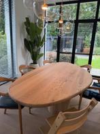 eettafel massief eik geborsteld (als nieuw), Huis en Inrichting, Ophalen, Zo goed als nieuw, Eikenhout