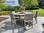 Teak tuinset met tafel en 6 stoelen., Ophalen, Gebruikt, 6 zitplaatsen, Teakhout
