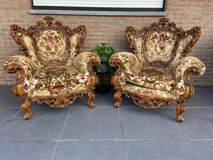 Vier barok fauteuils – zeer nette staat, luxe uitstraling, Antiek en Kunst, Antiek | Meubels | Stoelen en Sofa's, Ophalen