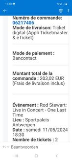 2 billets de concert Rod Stewart 11 mai Palais des sports d', Tickets & Billets, Concerts | Pop, Mai, Deux personnes