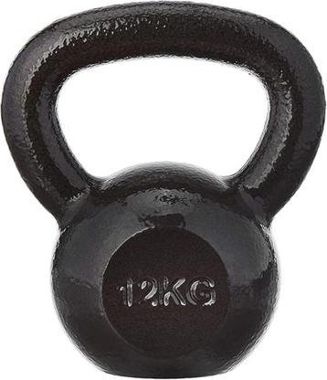 Gietijzeren kettlebell | 12kg | zwart | Nieuw beschikbaar voor biedingen
