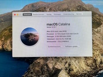 iMac 21,5" 2.7 QC i5 8GB 500GB SSD Late 2013, Enlèvement, Comme neuf, IMac, SSD